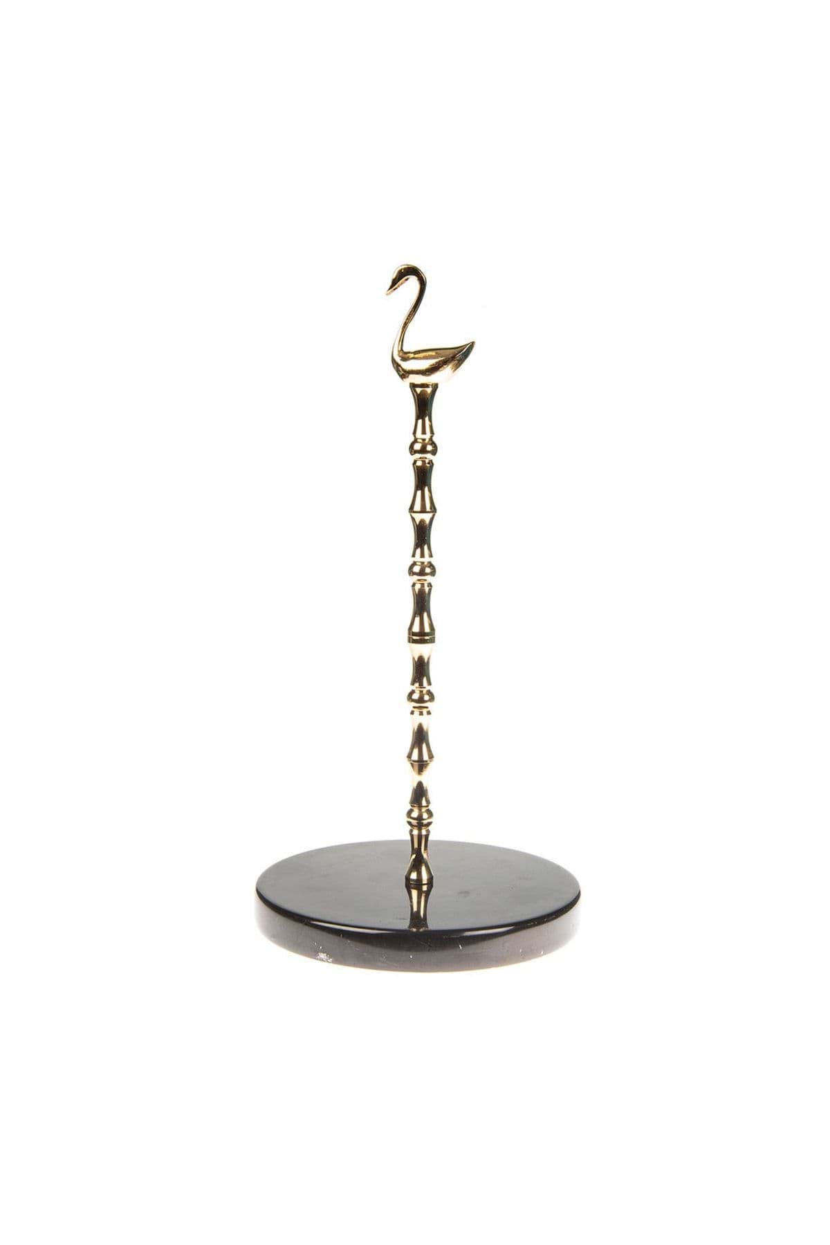 Siyah Mermer Kuğu Peçetelik Kağıt Havluluk (gold Altın) resmi