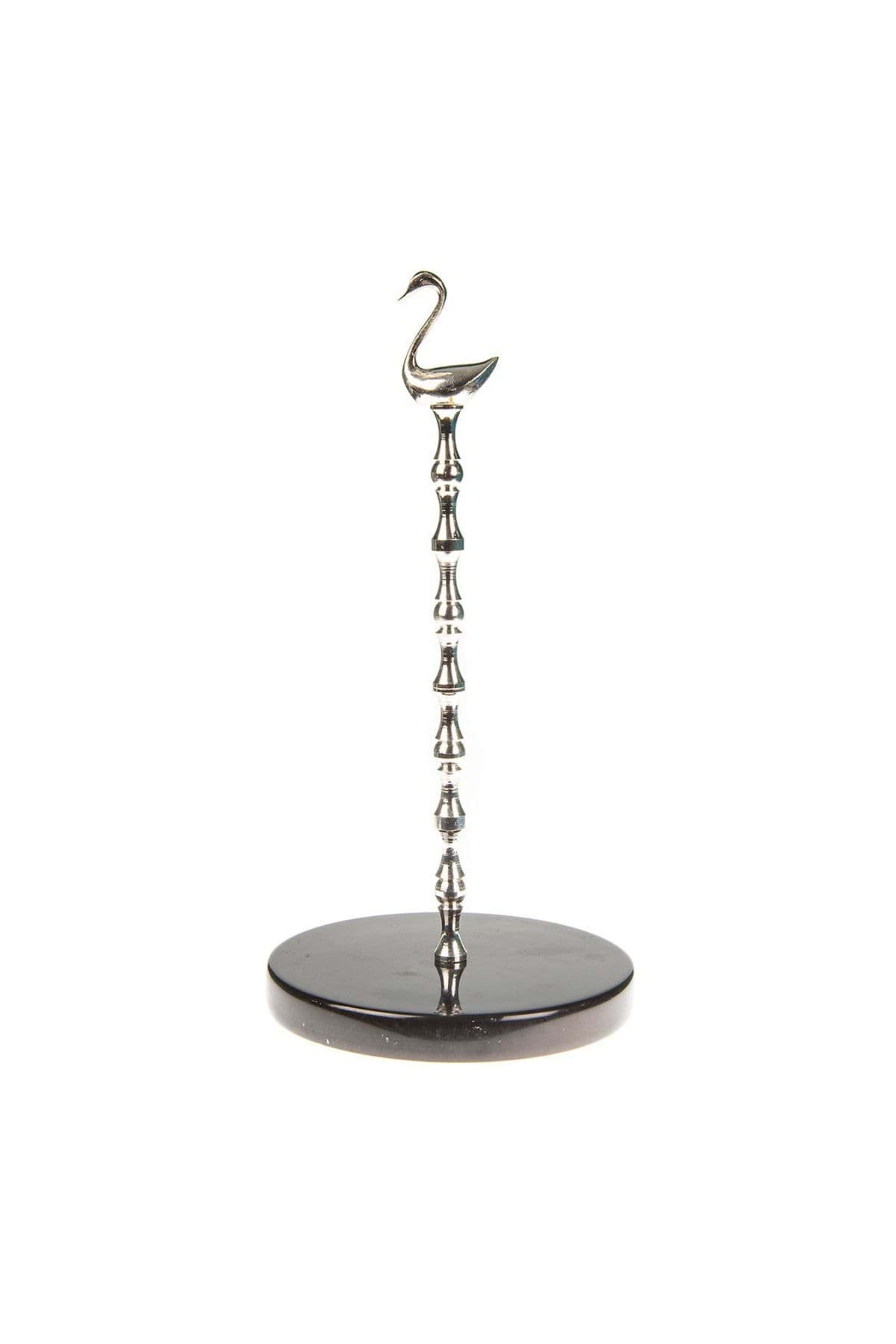 Siyah Mermer Kuğu Peçetelik Kağıt Havluluk (gümüş) resmi