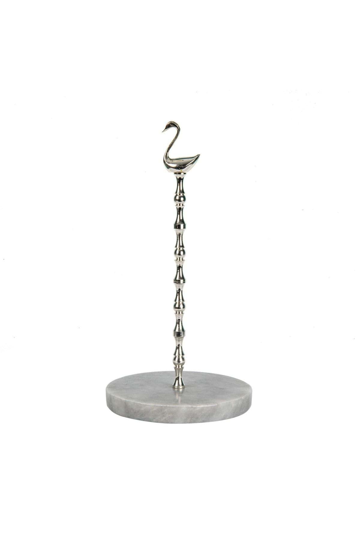 Gri Mermer Kuğu Peçetelik Kağıt Havluluk (gümüş) resmi