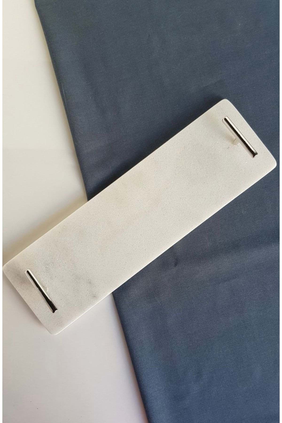 Doğal Beyaz Mermer Uzun Tepsi Sunum Ve Servis Tabağı resmi