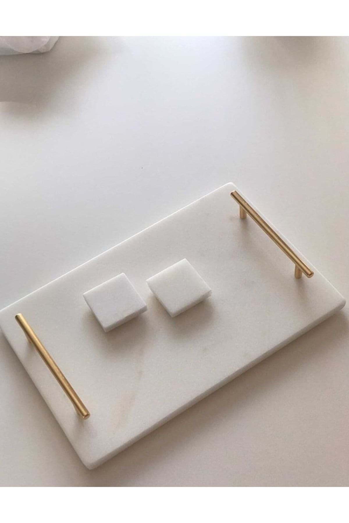 Doğal Beyaz Mermer Nişan Tepsisi resmi