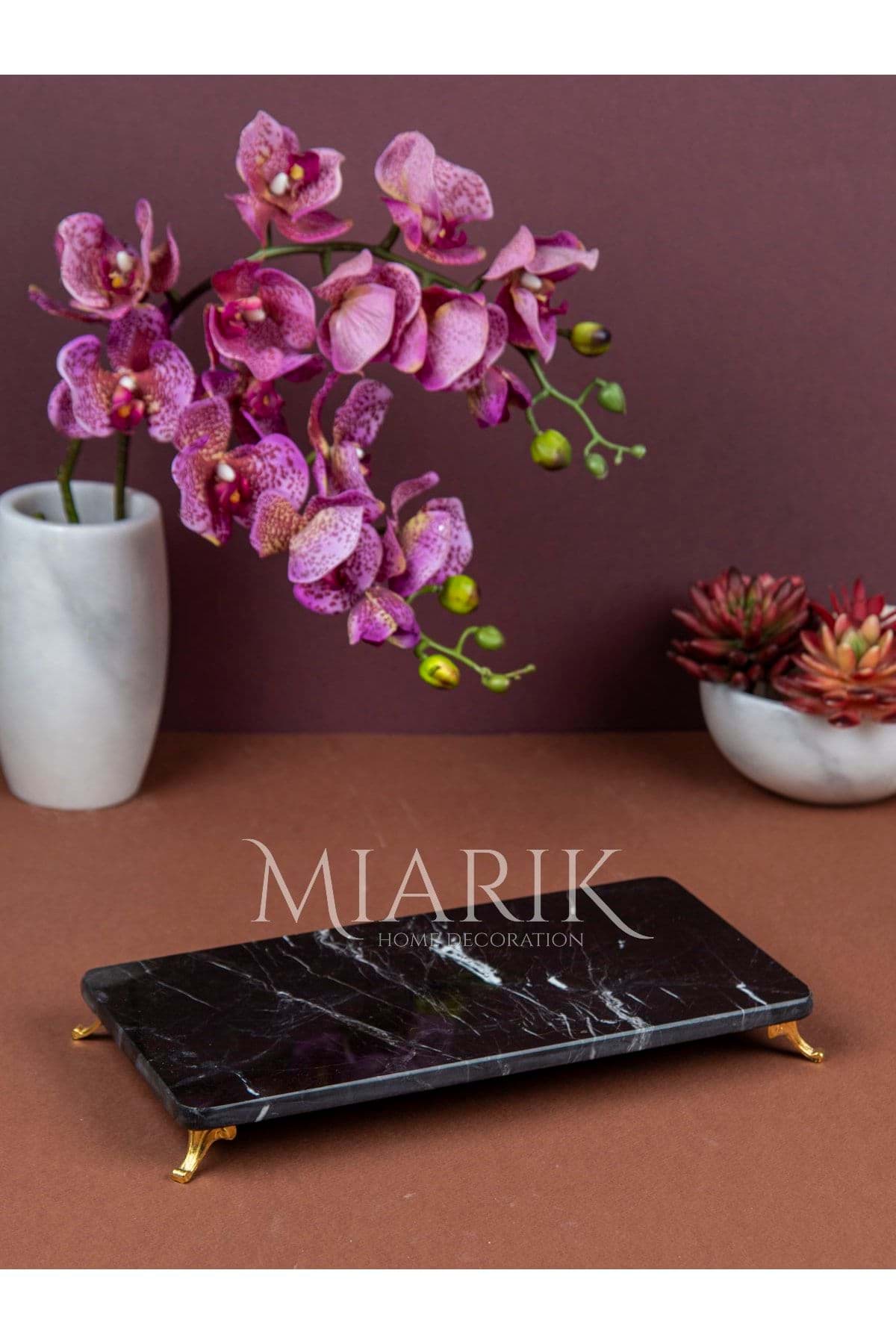 Dekoratif Siyah Mermer Sunum Seti resmi