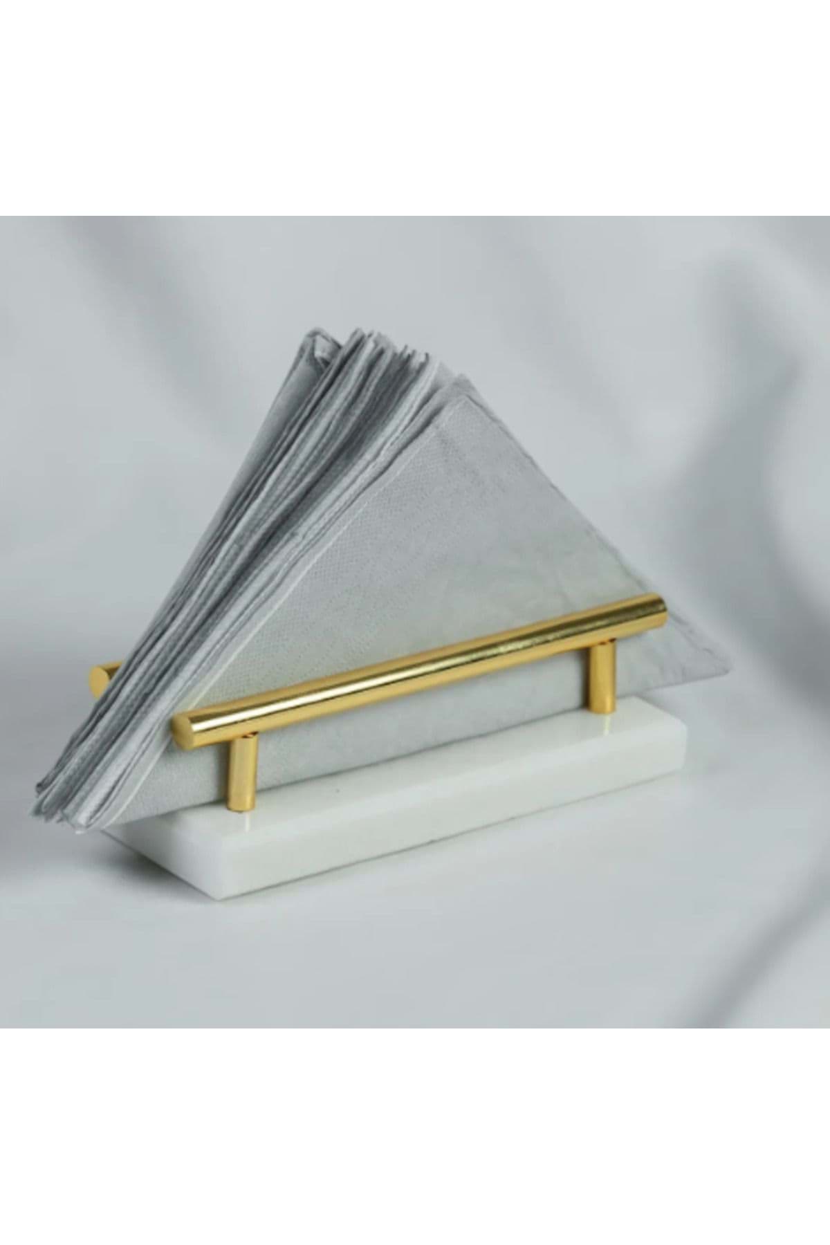 Beyaz Mermer Gold Peçetelik resmi