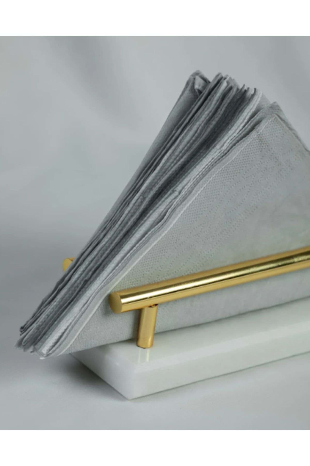 Beyaz Mermer Gold Peçetelik resmi
