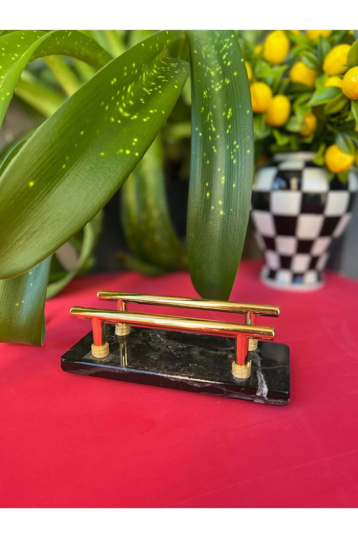 Siyah Mermer Gold Peçetelik resmi