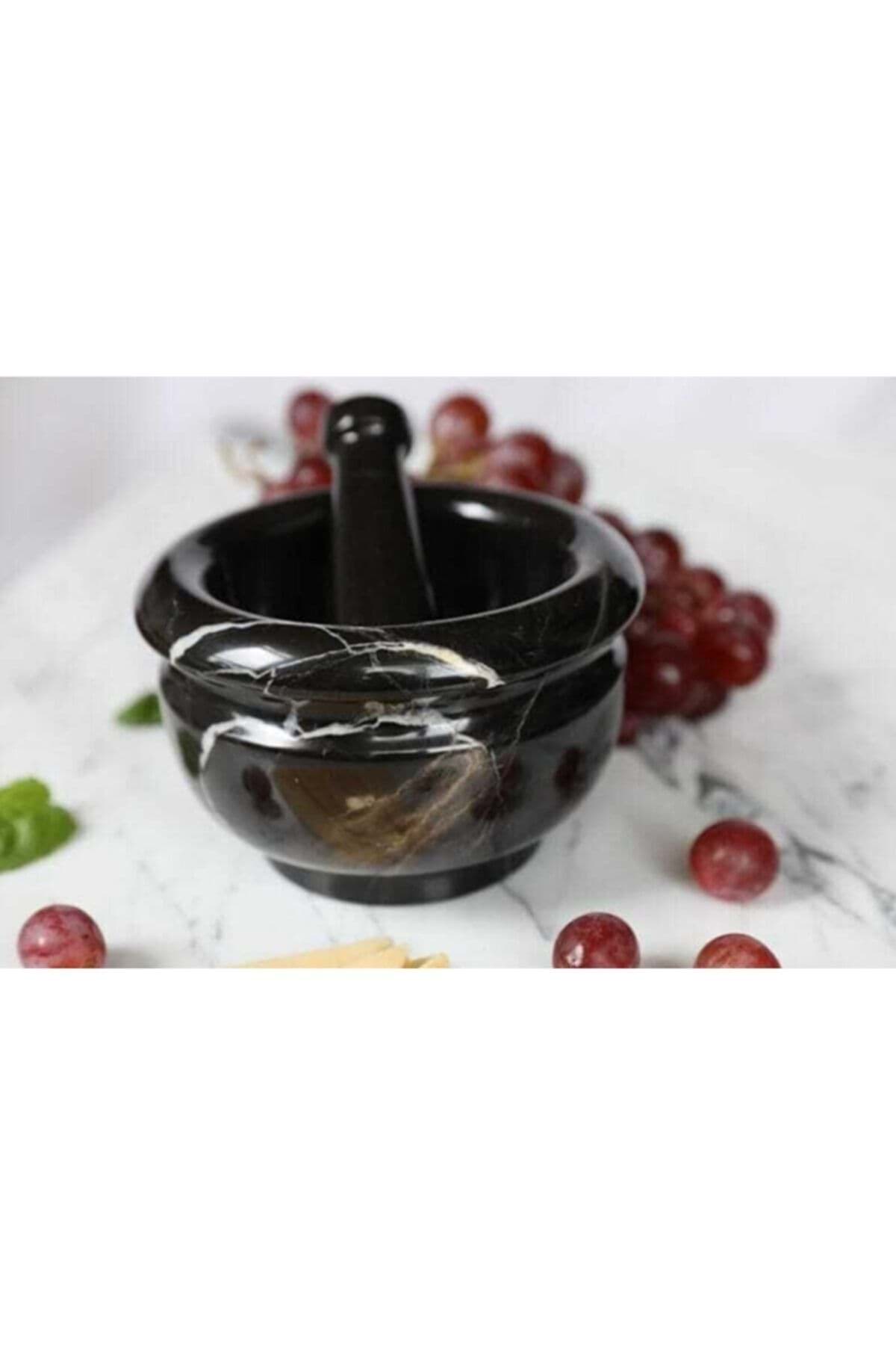 Mermer Havan Tokmak Sıyah 12x7 Cm resmi