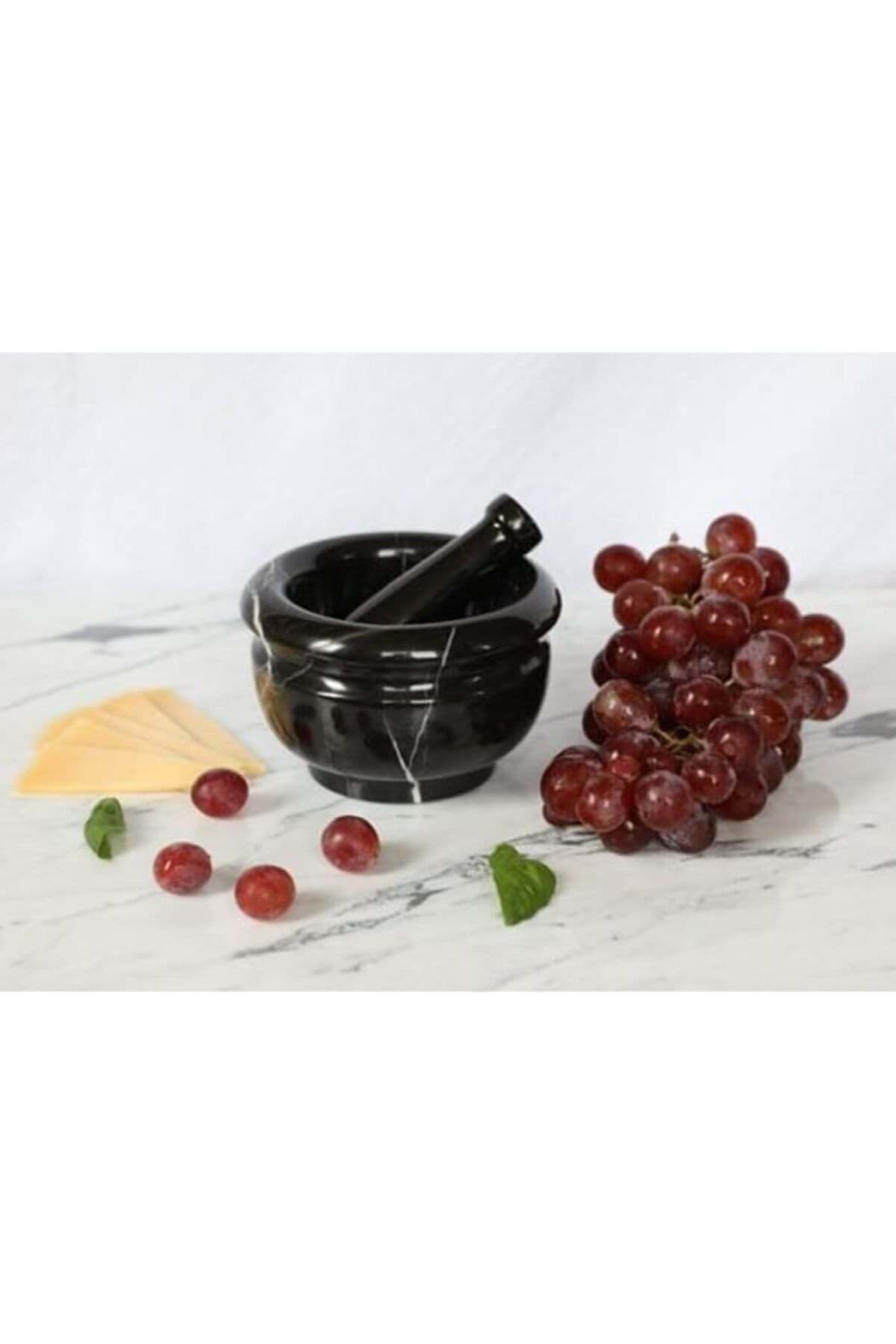 Mermer Havan Tokmak Sıyah 12x7 Cm resmi