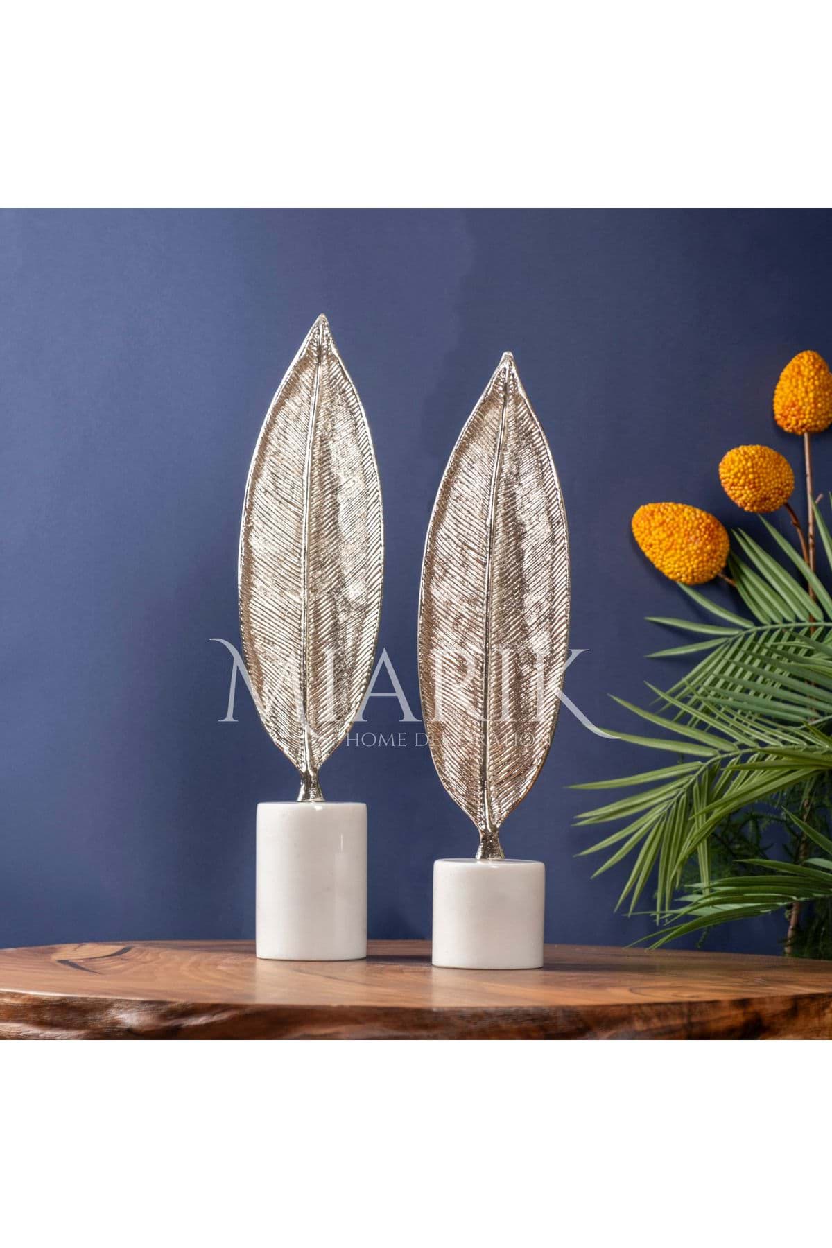 Dekoratif Dik Yaprak 2li Obje resmi
