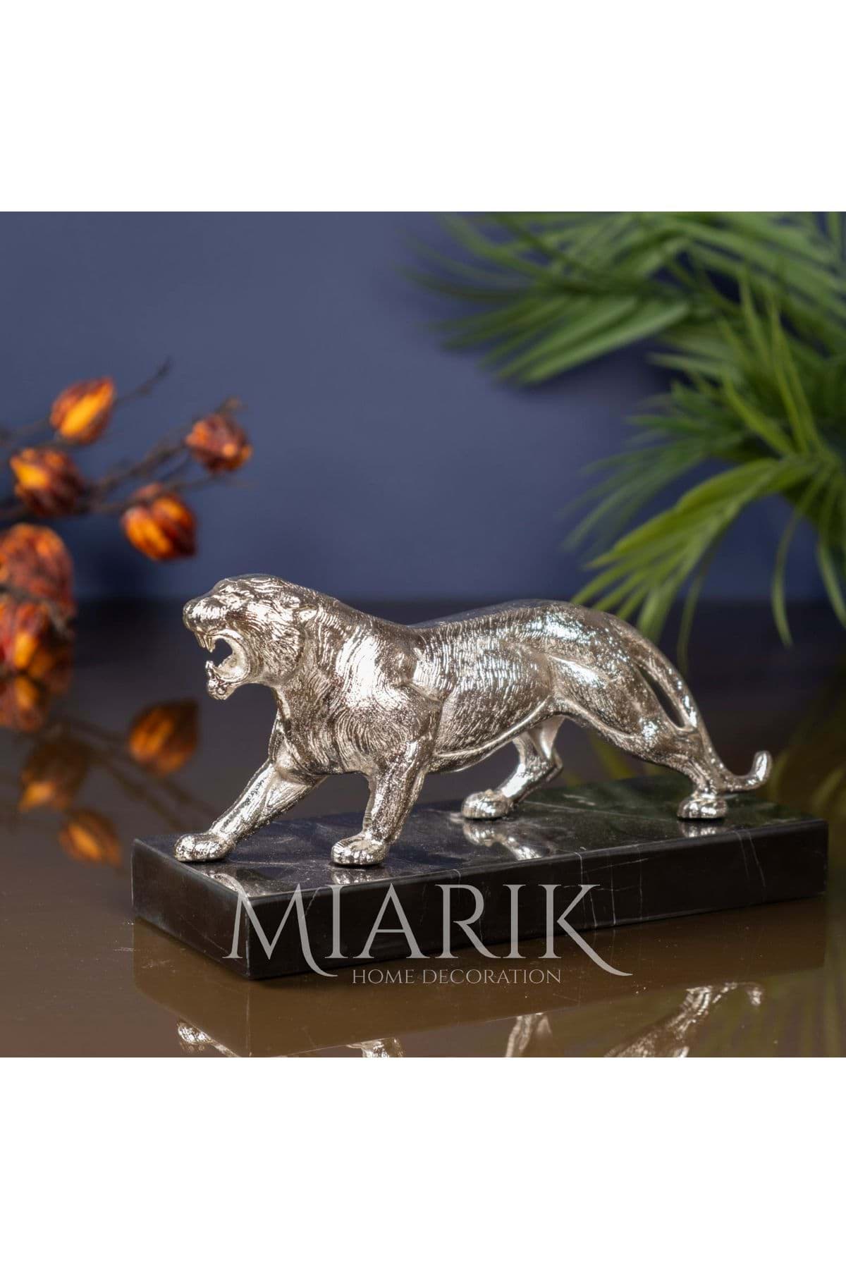 Dekoratif Mermer Kaideli Aslanlı Masa Objesi resmi