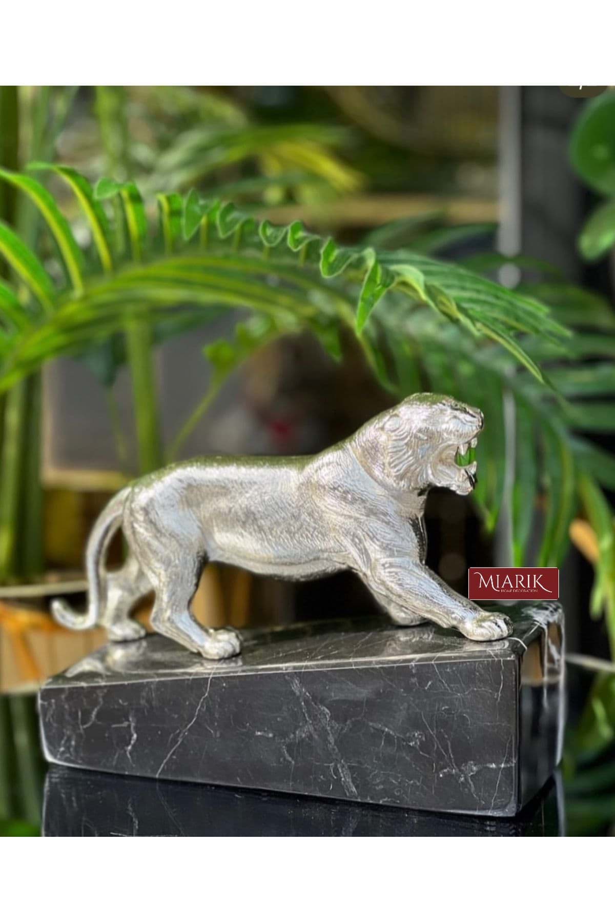 Dekoratif Mermer Kaideli Aslanlı Masa Objesi resmi