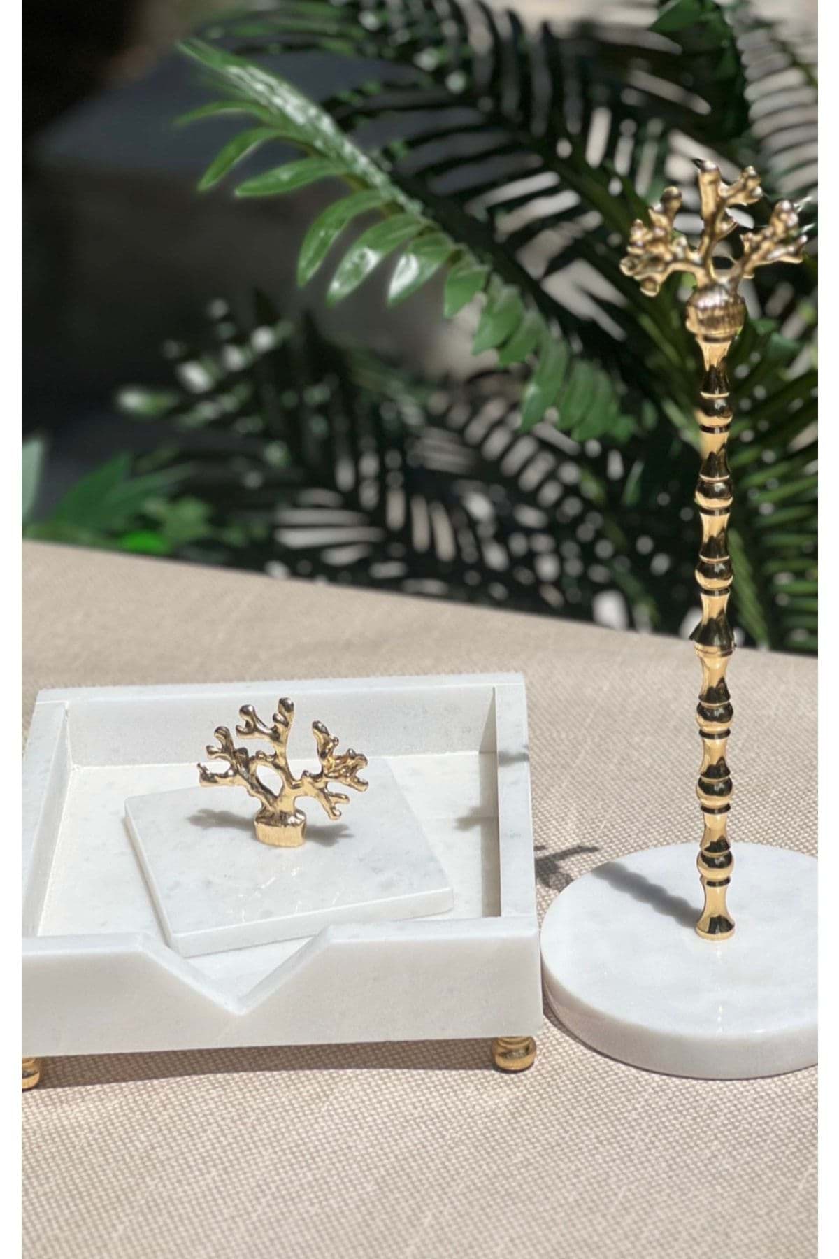 Mermer 2li Peçetelik Aksesuar Detaylı resmi