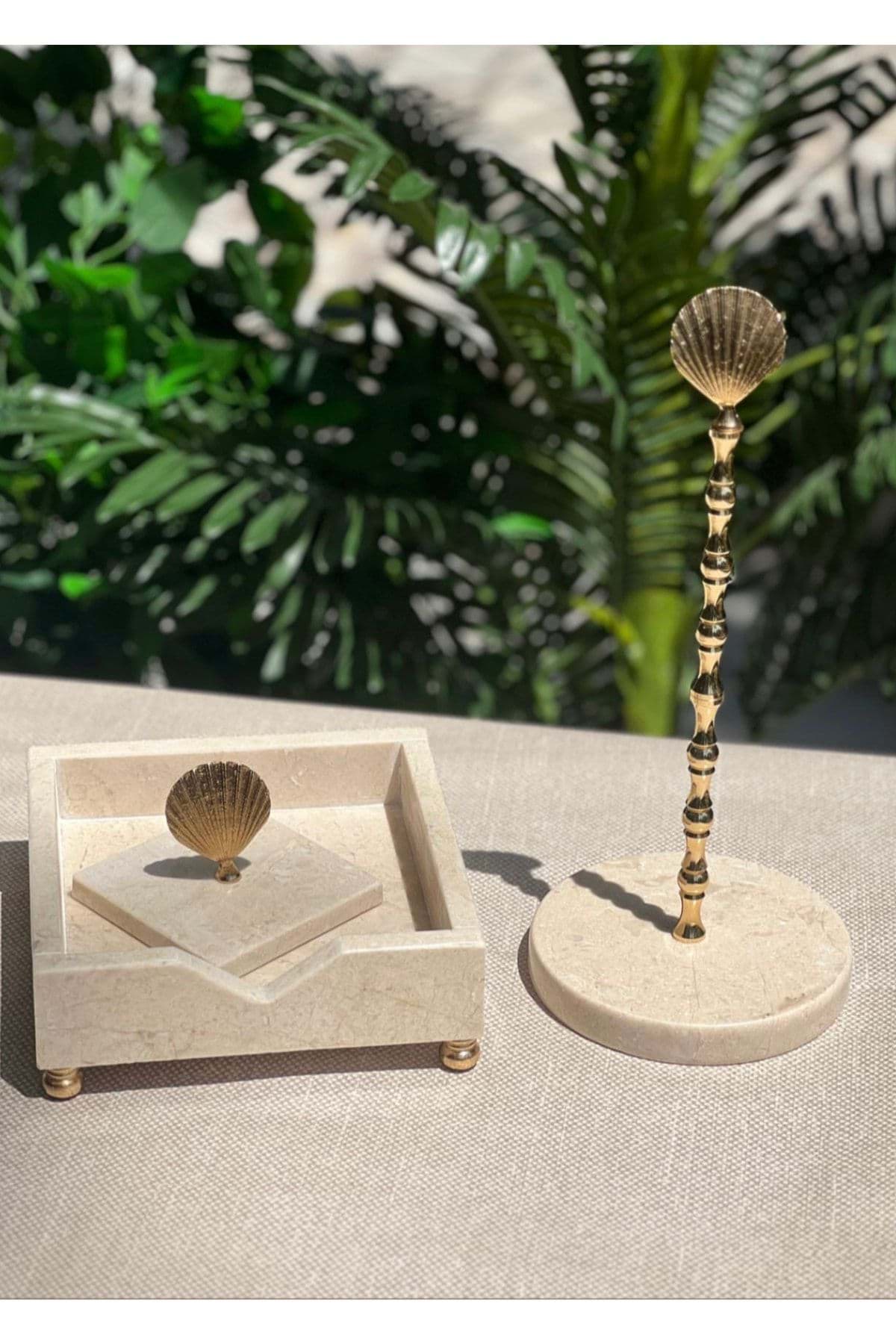 Mermer 2li Peçetelik Aksesuar Detaylı resmi