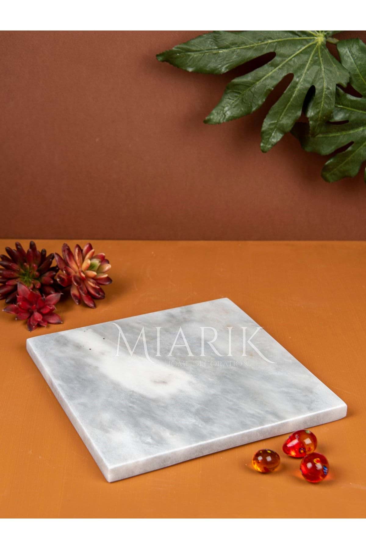 Dekoratif Mermer Kare 30 X 30 Cm Tepsı, Tabak,sunum resmi