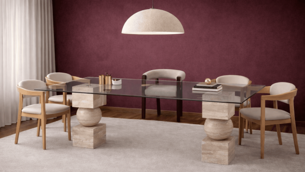 Tasdevri-Traverten Mermer Çalışma, Ofis Masası