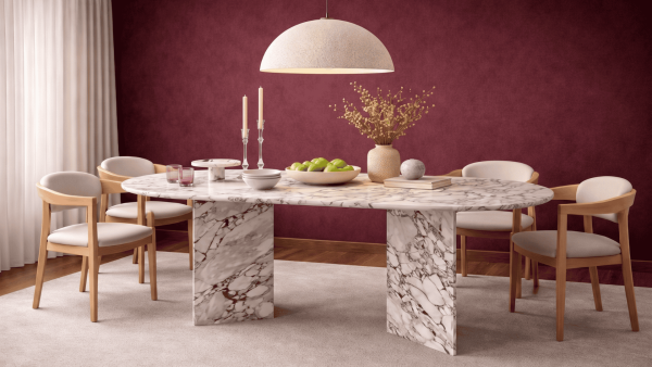 Menvayk- Menekşe Mermer Yemek Masası