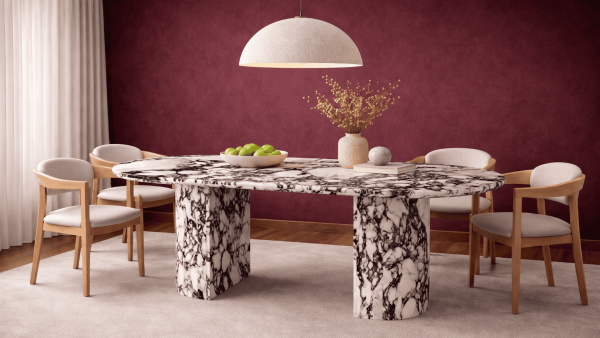 Delbinmen- Menekşe Mermer Yemek Masası