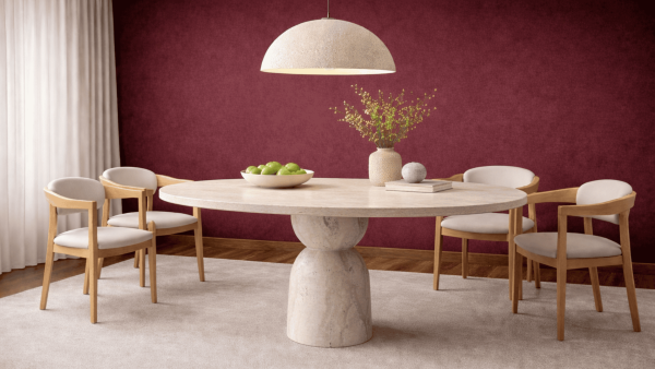 Charissa -Traverten Mermer Yemek Masası