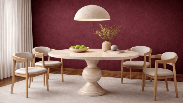 Jackson-Traverten Mermer Kum Saati Masa