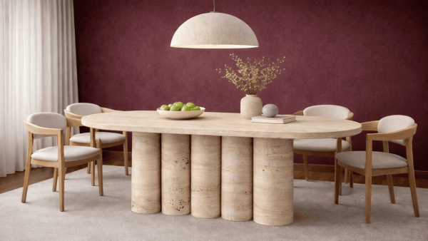 Borga-Traverten Mermer Yemek Masası