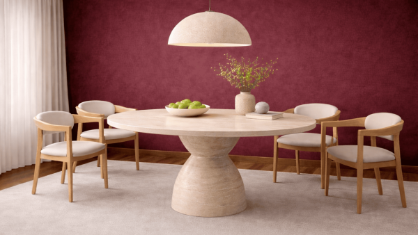 Selenit -Traverten Mermer Yemek Masası