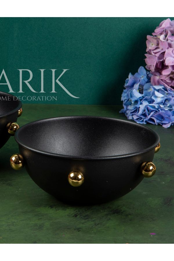 Dekoratif Siyah Kase Top Detayli 14 cm