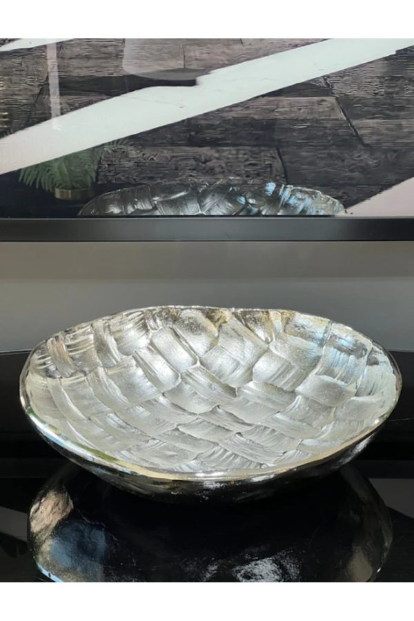 Dekoratif Dövme Yuvarlak Döküm Tabak 38 CM