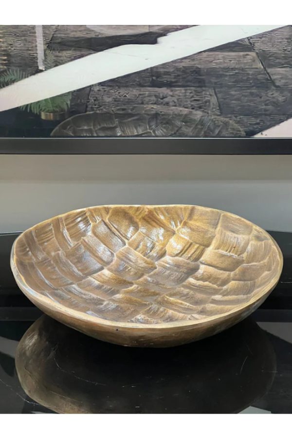 Dekoratif Dövme Yuvarlak Döküm Tabak 38 CM