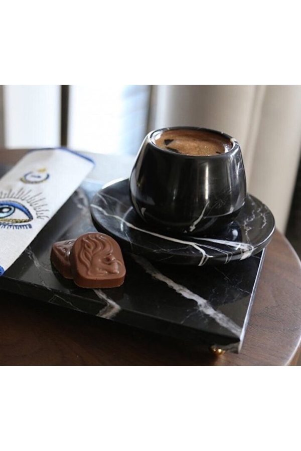 Siyah Toros Mermer Espresso Kahve Ve Türk Kahvesi Fincanı